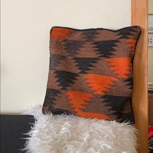 Boho woven brown and black pillow case
